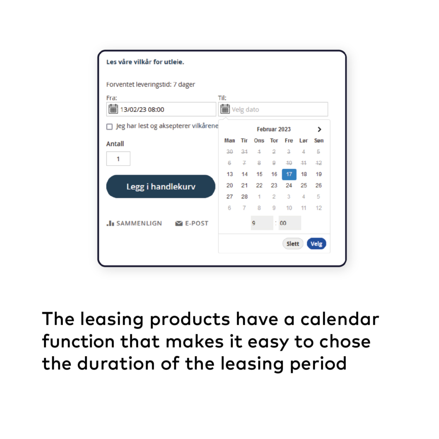 Leasing module in the Gjensidige Insurance online store 2