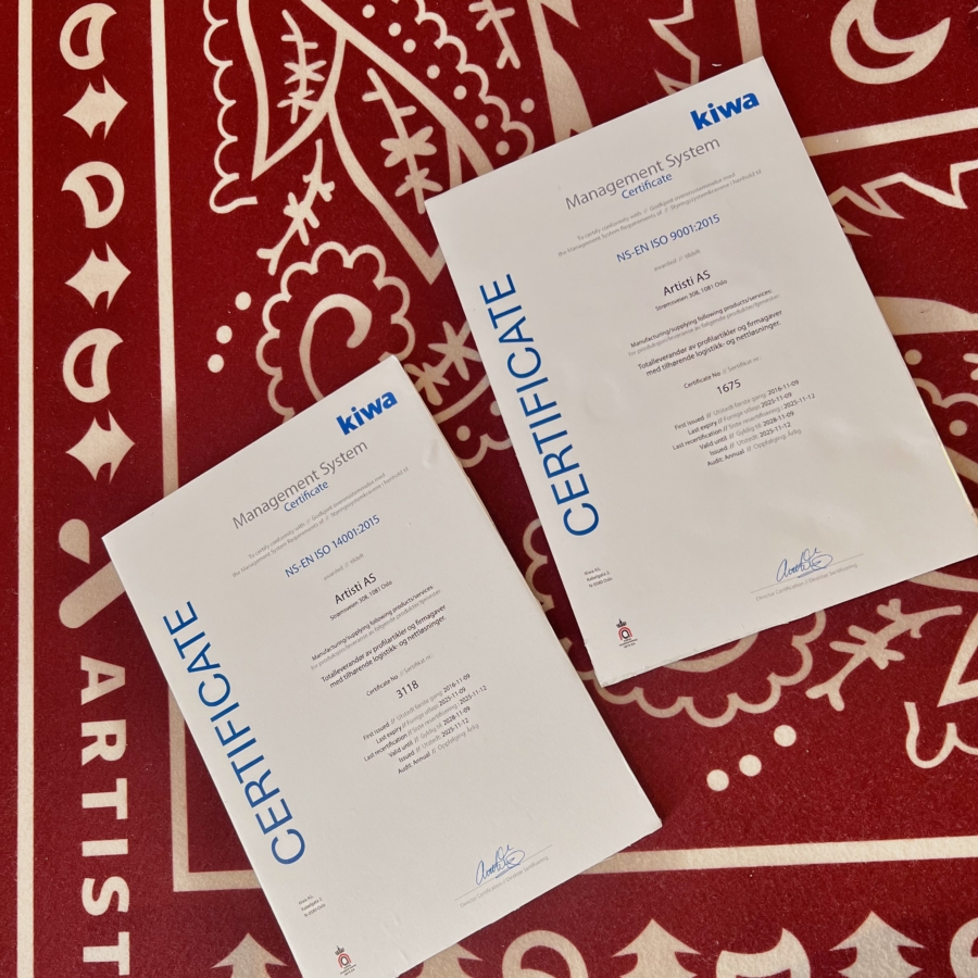 Re-sertifisert i ISO 9001 og ISO 14001 3